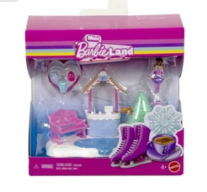 Mini Barbie land Doll House Playset 1.5” Doll With Accessories Ice skating Rink - Picture 1 of 3