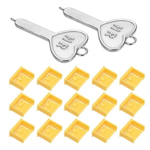 Bloqueur 15 ports verrouillage port USB/poussière PC bloqueur avec clés codées, jaune - Photo 1 sur 5