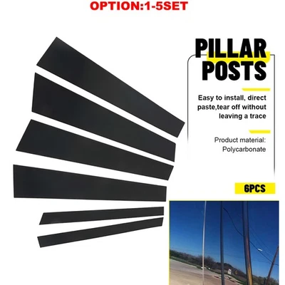 Black Window Pillar Post Door Trim Cover For 1997-2003 BMW 528i 530i 525i 1-5Set - Image 1 of 4