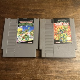 Teenage Mutant Ninja Turtles TMNT 1 & 2 Bundle (Nintendo NES) Tested - Authentic