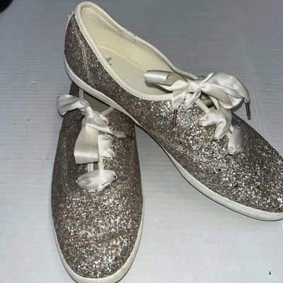 Keds KATE SPADE TRIPLE KICK GLITTER ROSE GOLD SNEAKERS US SIZE 11 - Image 1 of 4
