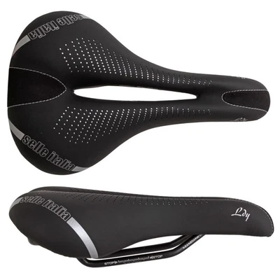 Sillín Selle Italia Lady Gel Flow L, L2, riel de manganeso - negro Foto 1 de 2