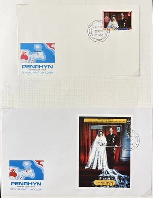 Penrhyn Northern Cook Islands FDC Covers x 28  Wildlife Fish Royalty DA33 - Image 1 of 4