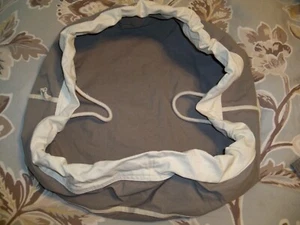 Swoop Bags Gray Organic Cotton Canvas Drawstring Toy Storage Bag Medium 22"x6" - Picture 1 of 5