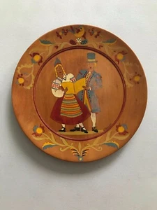 Rare Antique Russian Wood Folk Art Plate by Leonid Sokoloff 12" - Picture 1 of 6