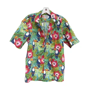 Hilo Hattie Vintage Hawaiian Shirt Men's Size S Toucan Aloha Tropical button up - Picture 1 of 12