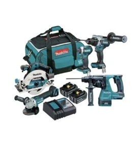 NEW Makita Brushless 18V 5 Piece Combo Kit DLX5062TX1 with 2x 5.0ah Batteries - Picture 1 of 1