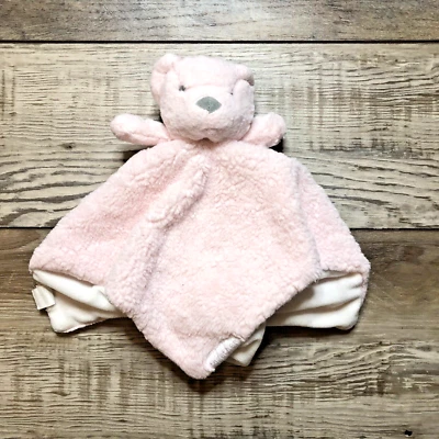 Oso de peluche Mudpie bebé Lovey manta de seguridad rosa Sherpa juguete de peluche 14"x13" Foto 1 de 4