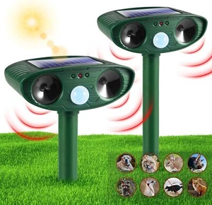 1PC Animal Repeller Ultrasonic Solar Power Outdoor Pest Cat Mice Deer Sensor - Picture 1 of 7