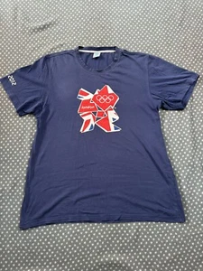 Official London 2012 Olympics T-shirt Size UK Large L Top Genuine Navy Blue Red - Picture 1 of 3
