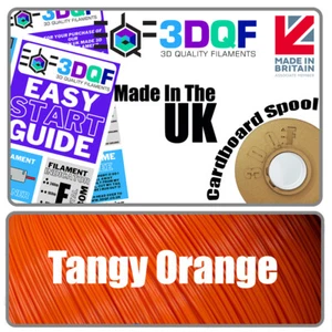 3DQF UK Manufactured Tangy Orange 3D Printing Filament 1.75mm PLA 1KG - Picture 1 of 7