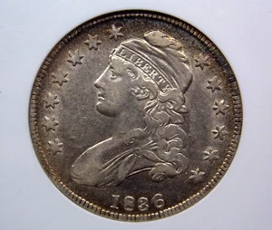 1836 Capped BUST Silver Half Dollar 50c ANACS AU50 #550 About Unc ECC&C, Inc. - Picture 1 of 5