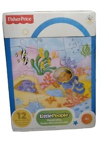 Fisher Price Little People Puzzle Inlay "OCEAN" ages 4+  12 Pc / 8.75x11.5" 