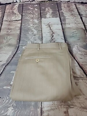 Pantalones de vestir Brioni ITALIA beige plisados de lana con puños pantalones 38X28 Foto 1 de 4
