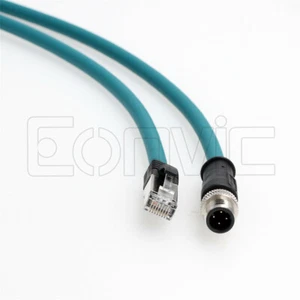 Industrial Ethernet M12 4 Pin D-Code auf RJ45 Cat5e Kabel Netzwerke geschirmt - Bild 1 von 4