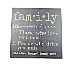 Wohndeko Schild Familie Holz schwarz 6x6 - Bild 1 von 2