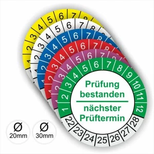 Inspection badges test passed Ø: 20 mm or 30 mm new badges UVV BGV DGUV BGI - Picture 1 of 13