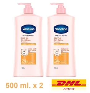 2 x Vaseline Body Lotion Healthy White SPF 24 PA++ Whitening Moisturizer 500 ml - Picture 1 of 4