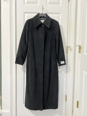 Calvin Klein (NWT $600) Long Black Angora Blend Coat Size 10 - Image 1 of 4