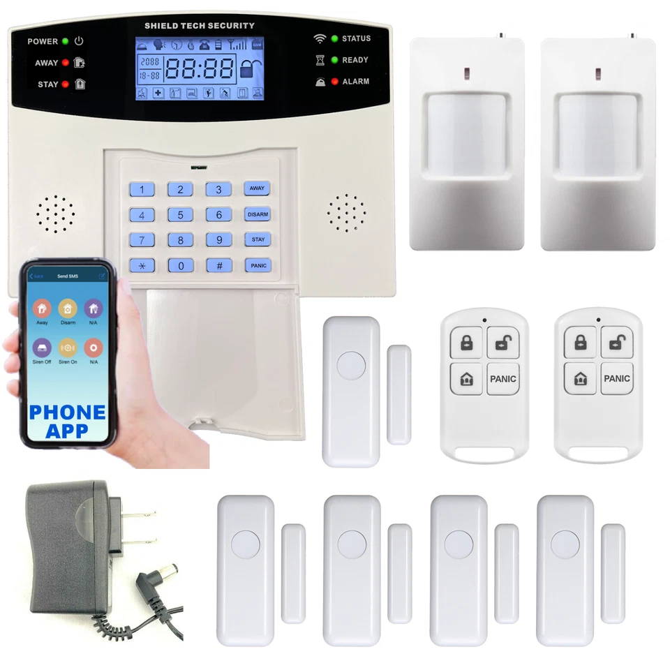 SHIELD TECH SECURITY Wireless Cellular Alarm System for Home or House, Call, Text, & Smart Phone App