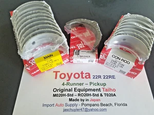 Toyota 22R 22RE 22REC Std. Main, Rod Bearings,Thrust Washers - OEM Taiho Japan - Foto 1 di 4