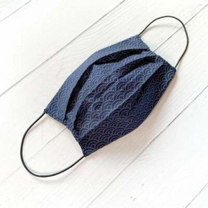 Premium Handmade Cotton Face Mask Filter Packet Washable Reusable - Navy Waves - Picture 1 of 6