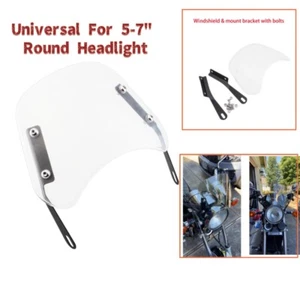 Parabrisas de faro universal para motocicleta para faro redondo de 5-7"" - Imagen 1 de 13