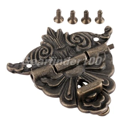 HQ Antique Box Latch Clasp Jewelry Wooden Case Lock Buckle Furniture Hardware - Image 1 of 4