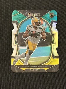 2022 Panini Select Romeo Doubs #54 Green Yellow Die-Cut Prizm Rookie RC Packers