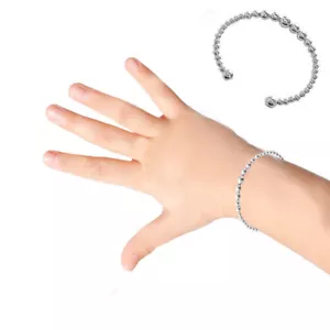 Brazalete brazalete brazalete cuentas graduadas bebé plata esterlina niños 5" - Imagen 1 de 4