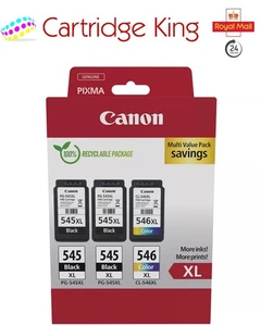 Canon PG-545XL x2/CL-546XL ertragreiche BK/C/M/Y Tintenpatrone Multipack - Bild 1 von 4
