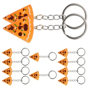 12 Pcs Simulated Food Keychain Pizza Keychains Bulk Ring Accessories - Picture 1 of 12