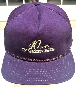 Vintage GM Hat Purple Snapback w/Rope Made In The USA 40 Years Training Center - Picture 1 of 11