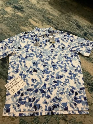 NUEVO CON ETIQUETAS Camisa Polo de Golf Callaway Opti-Dri Premium AOP Blanca Azul Cielo Para Hombres Talla XL Foto 1 de 4