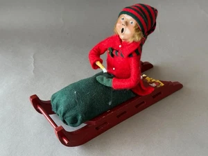 Weihnachtslieder Figur Buyers Choice Ltd 1989 Holz Schlitten Puppe Vintage - Bild 1 von 3