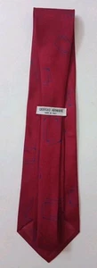 GIORGIO ARMANI Silk Tie Italy Red Blue Geometric Vintage Size L 57" × W 3.5" - Picture 1 of 9