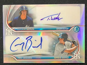 GREG BIRD TYLER WADE NEW YORK YANKEES 2014 BOWMAN CHROME DUAL AUTO /25 - Picture 1 of 3