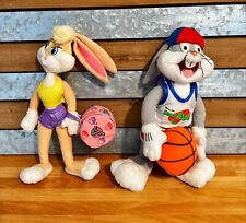 Vintage 90s McDonalds Space Jam 10” Plush Looney Tunes Bugs Bunny & Lola
