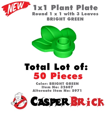 *NUEVO 50x Original LEGO Planta Verde Brillante (32607/6182261) Hoja Flor *Vendedor de EE. UU. Foto 1 de 3
