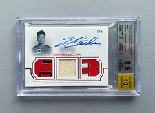 2020 Topps Dynasty Formula 1 F1 Charles Leclerc Triple Patch Auto Red 2/5 BGS8.5