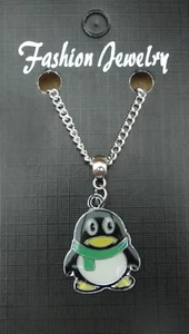 Penguin Pendant Necklace 18" 24" Inch Chain Aquatic Bird Coloured Charm - Picture 1 of 11