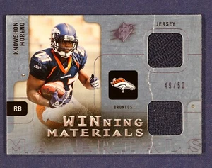 2009 SPx Winning Materials Blue Dual Swatch #WKM Knowshon Moreno #d/50 Broncos - Foto 1 di 2