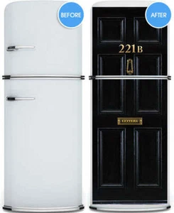 Calcomanías completas para refrigerador - 221B, Baker Street, envoltura para refrigerador Sherlock Holmes - Imagen 1 de 11