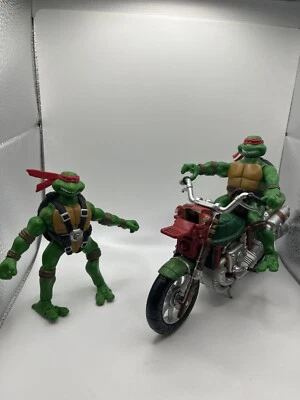 Motocicleta Mirage Raphael 2002 Teenage Mutant Ninja Turtles de colección LEER Y 2 FIGURAS Foto 1 de 4