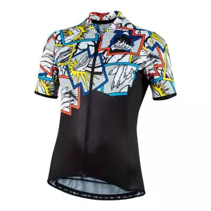 Camiseta deportiva de ciclismo para mujer Nalini Turín 2006 - negra con cómics pequeña - Imagen 1 de 2