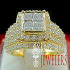 Ladies Designer Classy Sterling Silver Simulated Diamond 3 Piece Bridal Ring Set