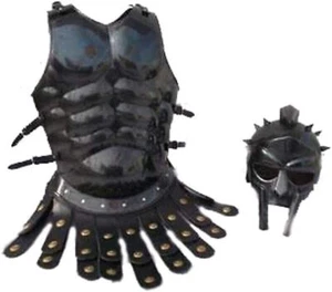Medieval Armor Spartan Muscle Jacket Maximus Gladiator Helmet Halloween Costume - Picture 1 of 10