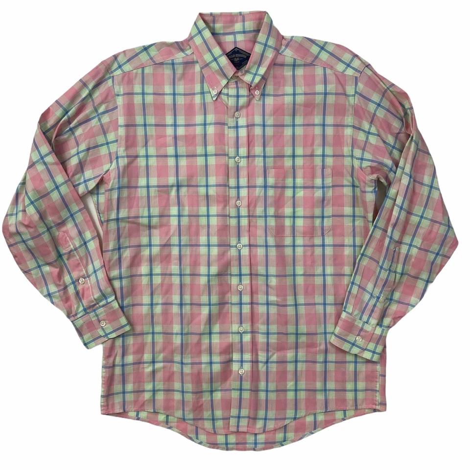 Camisa de vestir Bills Khakis azul a cuadros manga larga con botones para hombre M Foto 1 de 3