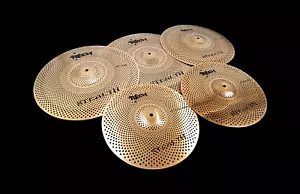 RECH STEALTH 5 PC CYMBAL SET GOLD - LOW VOLUME CYMBALS - FREE CYMBAL BAG - Bild 1 von 6