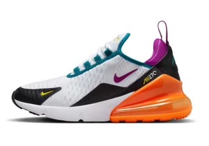 Zapatos para niños grandes Nike Air Max 270 blanco/púrpura vivo-negro FD0299 100 US 6.5 - Imagen 1 de 6